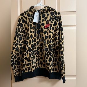 NWT Nike Sportswear NSW Fleece Leopard Print Hoodie FB9045-722men’s size medium